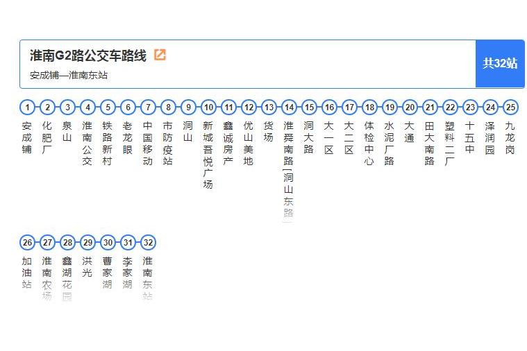 淮南公交G2路 淮南公交G2路