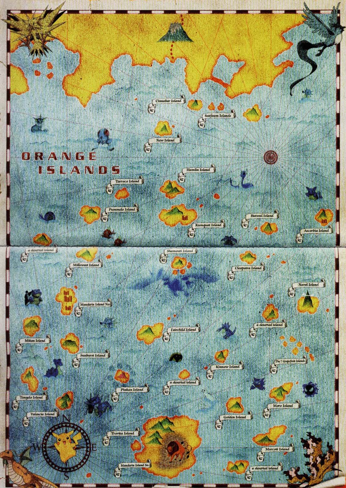 舊設定中橘子群島的地圖