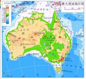 澳大利亞地形圖