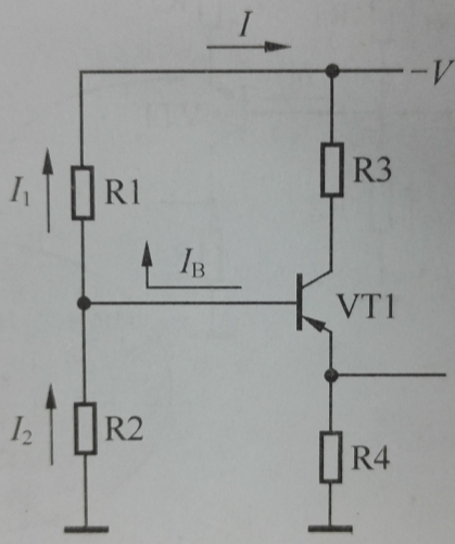 圖1-6 負極性電源供電PNP型偏置電路