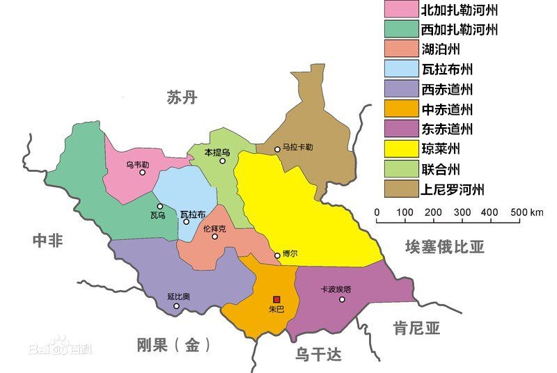 南蘇丹區劃地圖