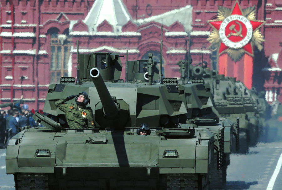 T-14主戰坦克在莫斯科紅場閱兵中