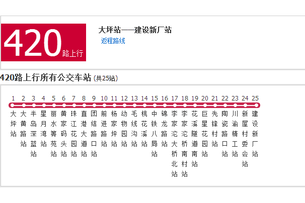 重慶公交420路 重慶公交420路