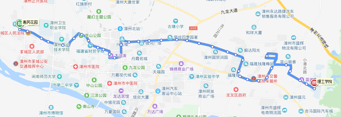 漳州公交27路日班路線圖