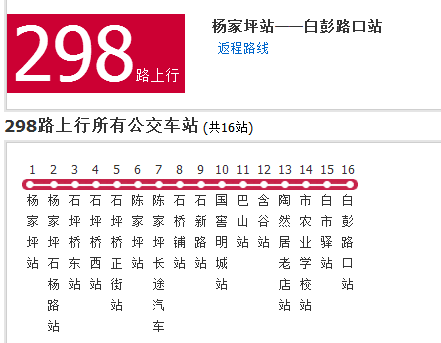 重慶公交298路 重慶公交298路