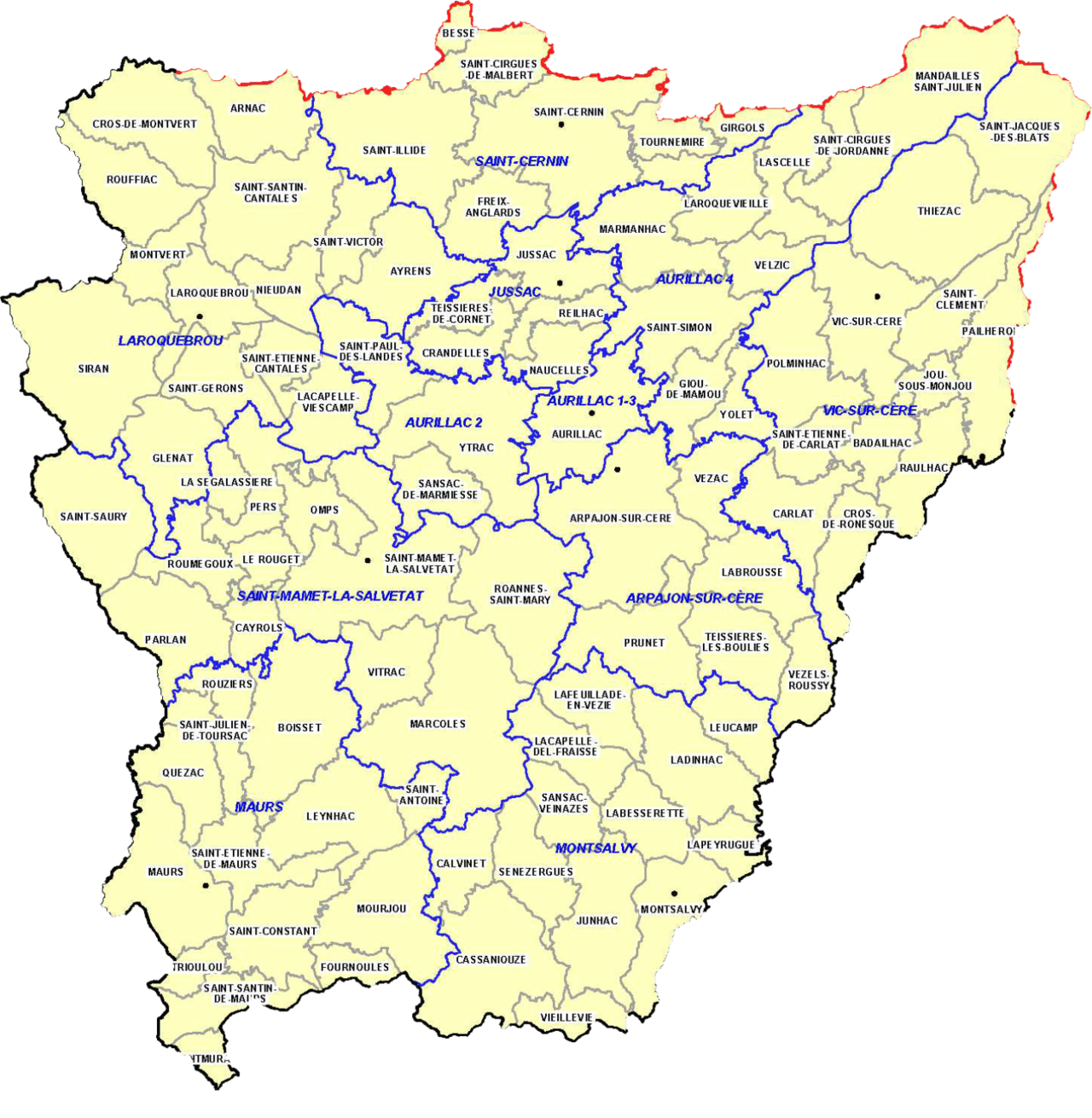 歐里亞克地區行政區劃