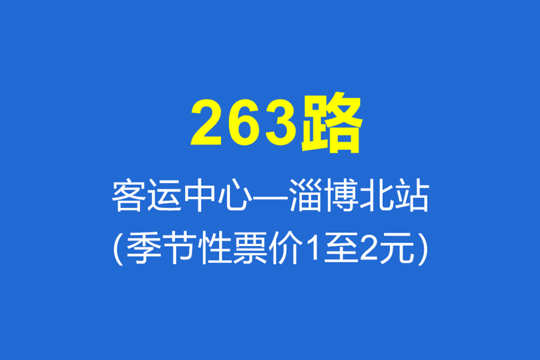淄博公交263路 淄博公交263路