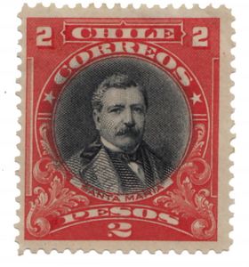 印有多明戈·聖馬里亞總統肖像的郵票