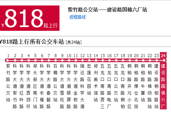 鄭州公交Y818路 鄭州公交Y818路