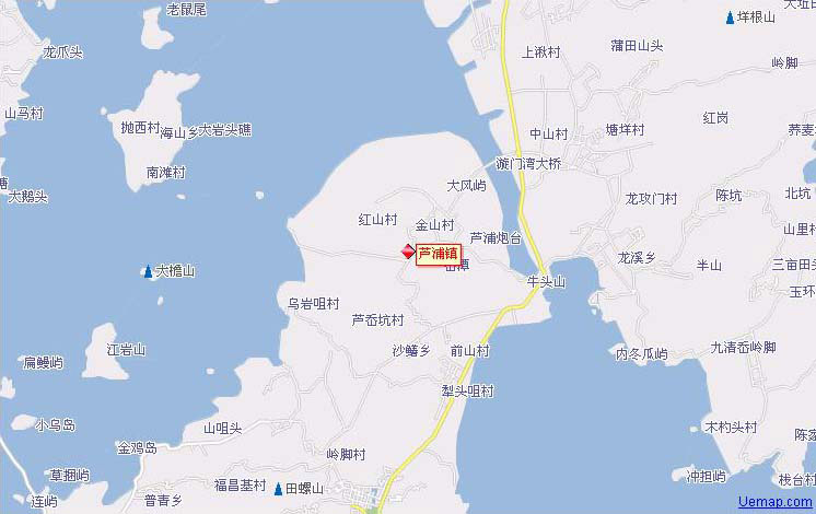 蘆浦鎮行政地圖