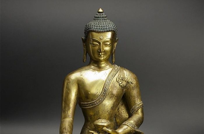 銅鎏金釋迦佛造像