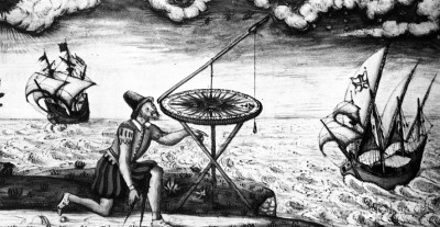 16世紀一個水手到岸上測量天體