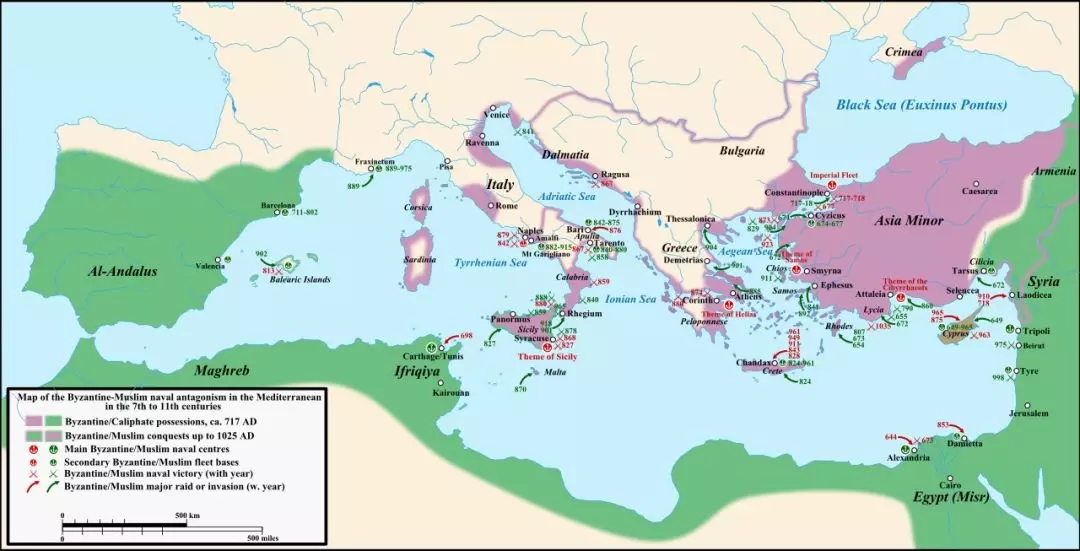 曾經為禍地中海各地的穆斯林艦隊 就此開始被壓制