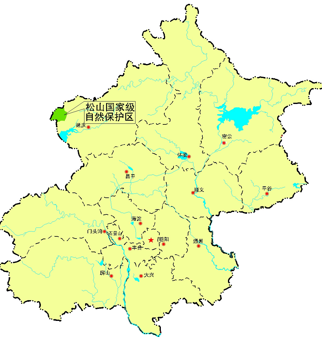 北京松山國家級自然保護區地理位置