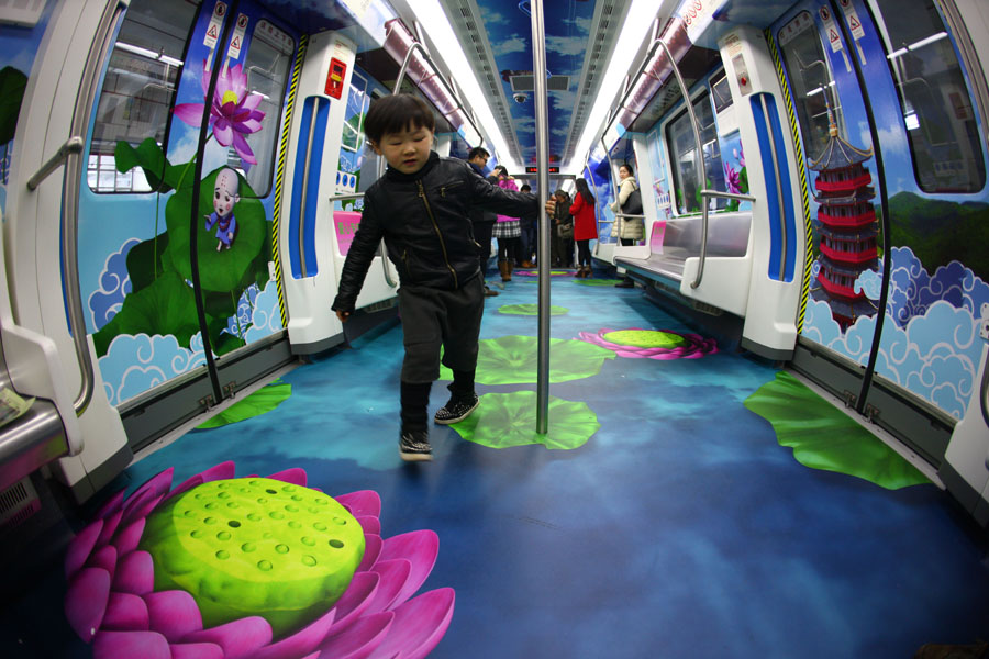 寧波軌道交通1號線旅遊文化3D專列車廂