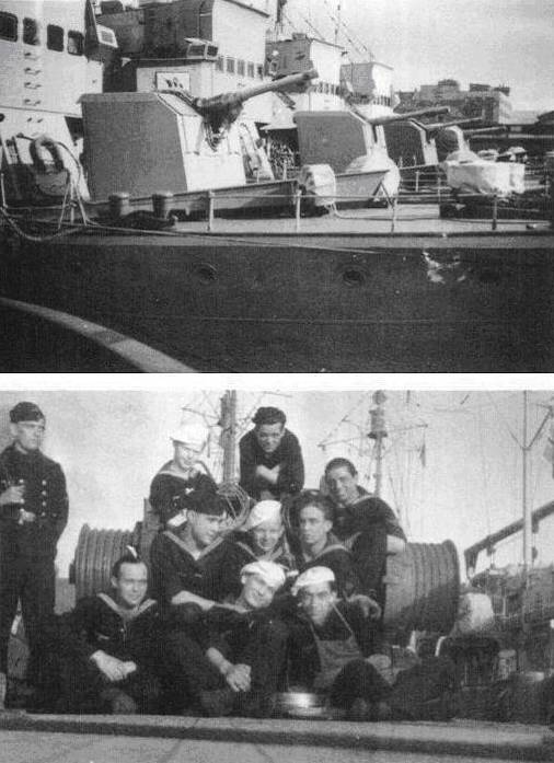 系泊的M艇和正在享受輕鬆時光的德國水兵