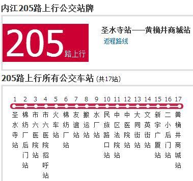 內江公交205路 內江公交205路