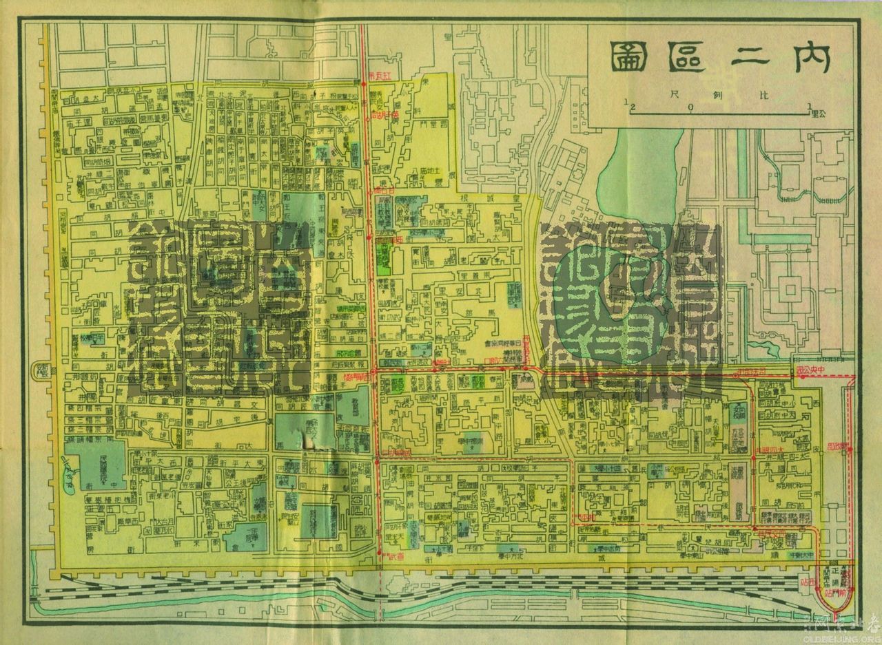 老北京內二區地圖