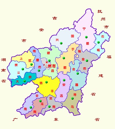 贛州地署行政範圍圖