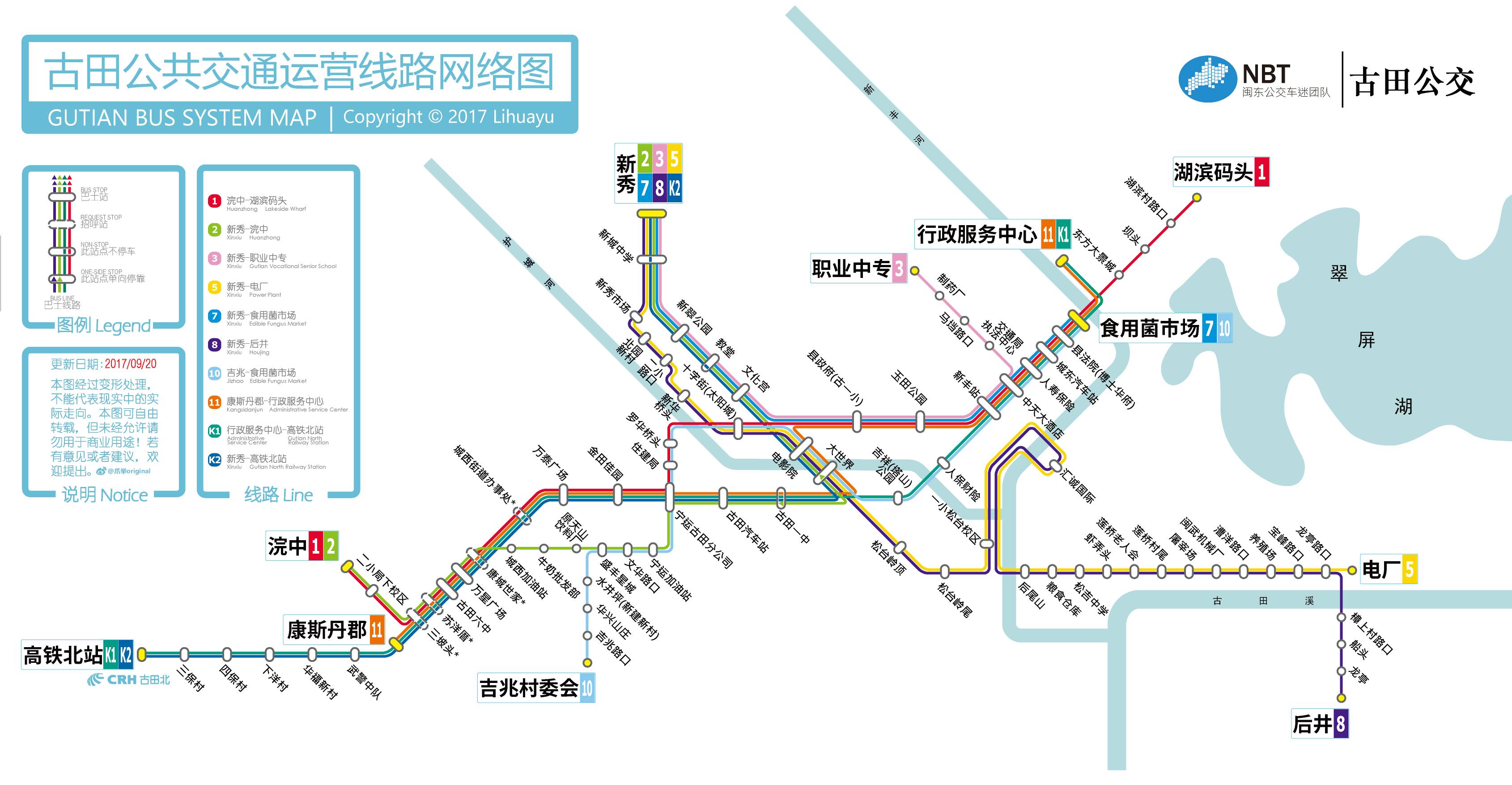 古田縣公交線路圖