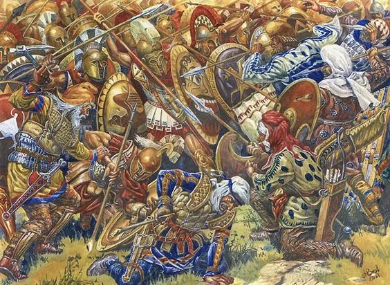 希臘重步兵與波斯步兵的激戰