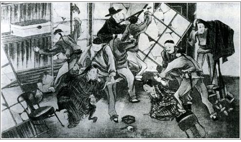甲申政變後中國人和朝鮮人攻擊日本商店情形
