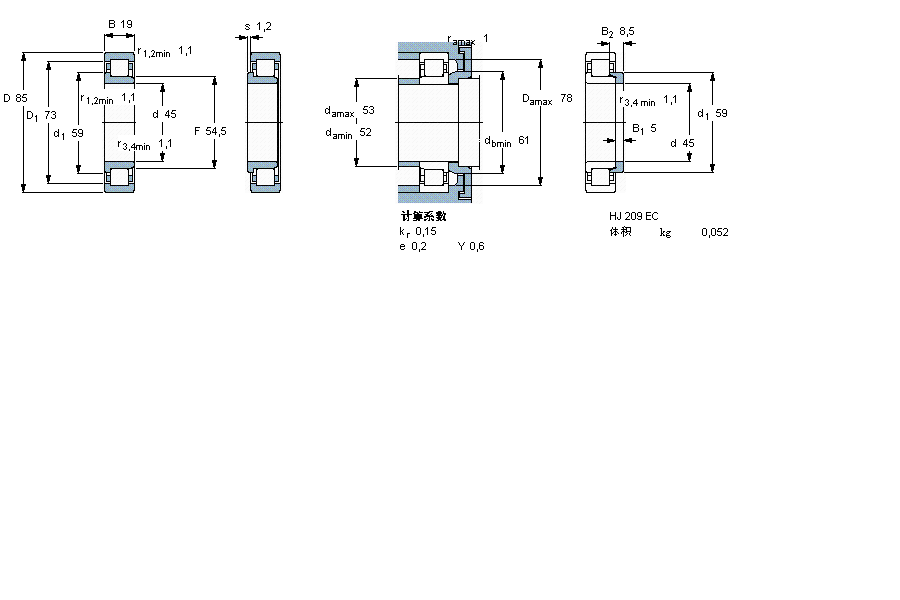SKF NJ209ECML軸承 SKF NJ209ECML軸承
