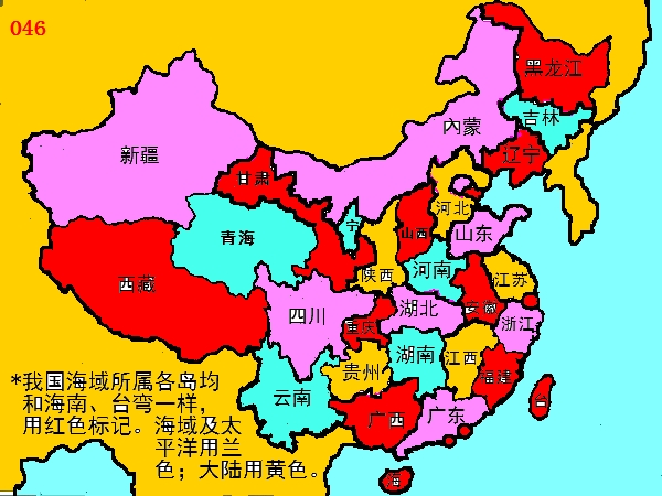 於成仁做出100種不同著色方案的中國地圖