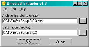 Universal Extractor 圖形用戶界面