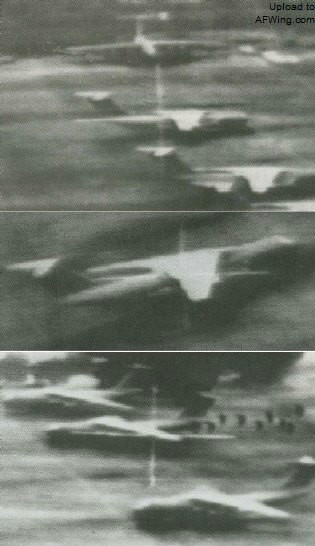 “鋪路大頭釘”吊艙錄製的轟炸利比亞機場