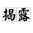 揭露(漢語詞語) 揭露(漢語詞語)