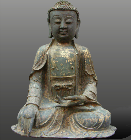 明銅鎏金釋迦牟尼佛像