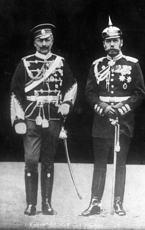 威廉二世 和 表弟俄羅斯沙皇尼古拉二世合影