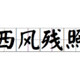西風殘照(名詞解釋) 西風殘照(名詞解釋)