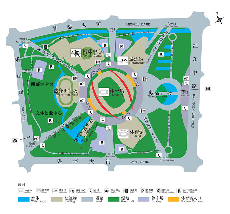 南京奧林匹克體育中心總平面圖
