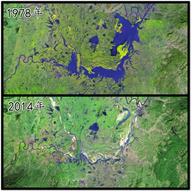 洞庭湖水域變化圖