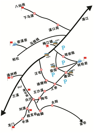 梅江鎮旅遊路線全境圖
