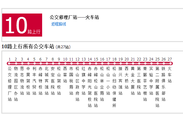 赤峰公交10路 赤峰公交10路