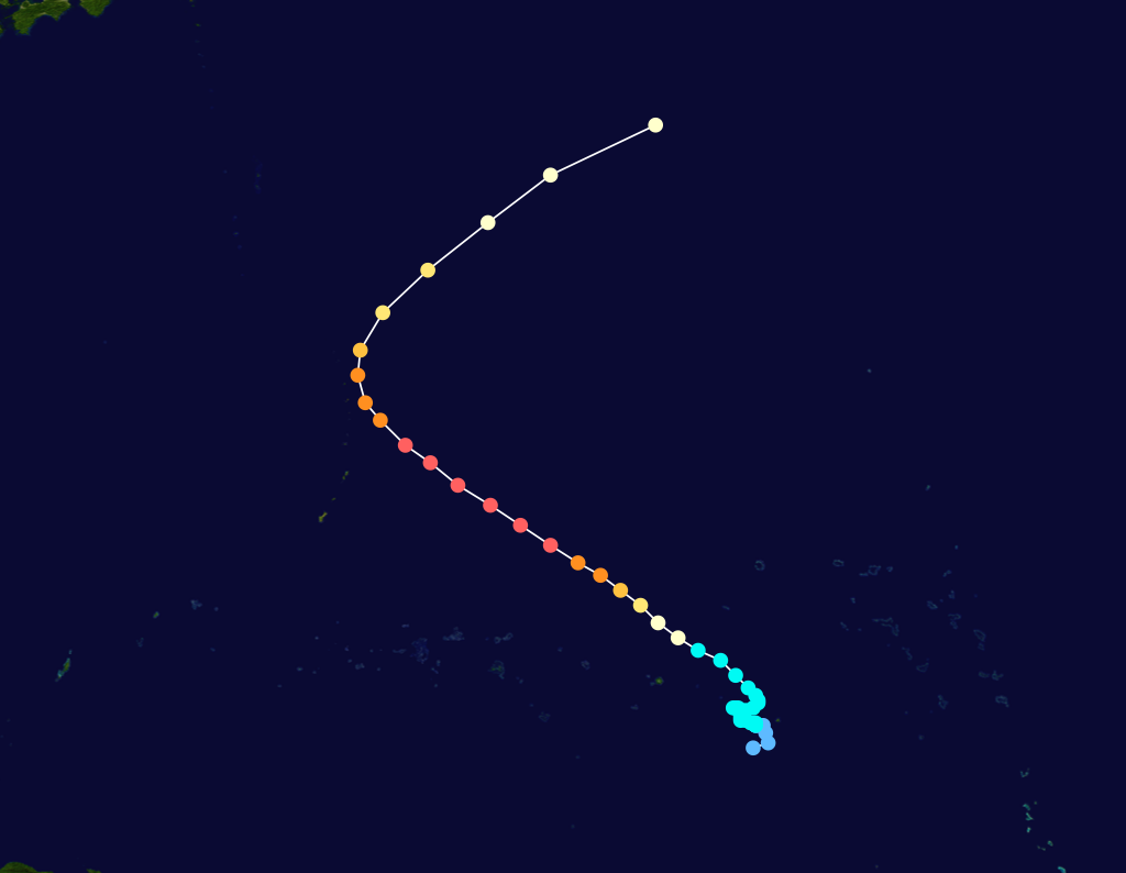 2001年第25號颱風“法茜”路徑圖