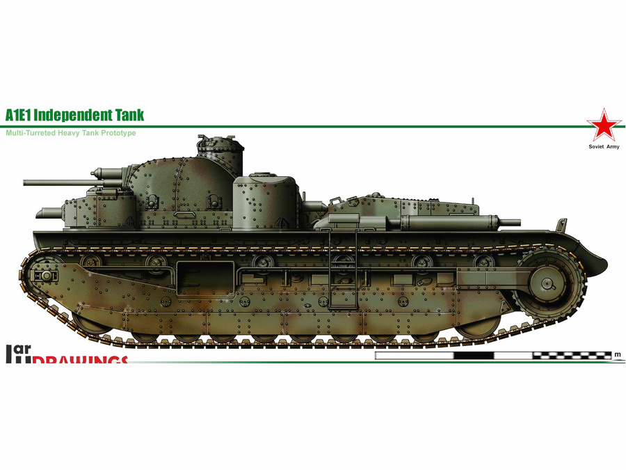 A1E1多炮塔坦克線圖