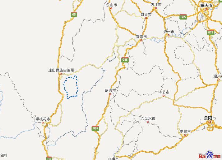 普格縣百度地圖 藍色區域