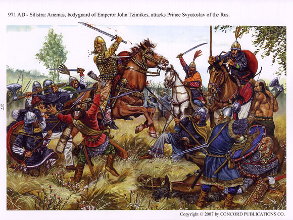 約翰一世的軍隊在971年與羅斯軍隊的激戰