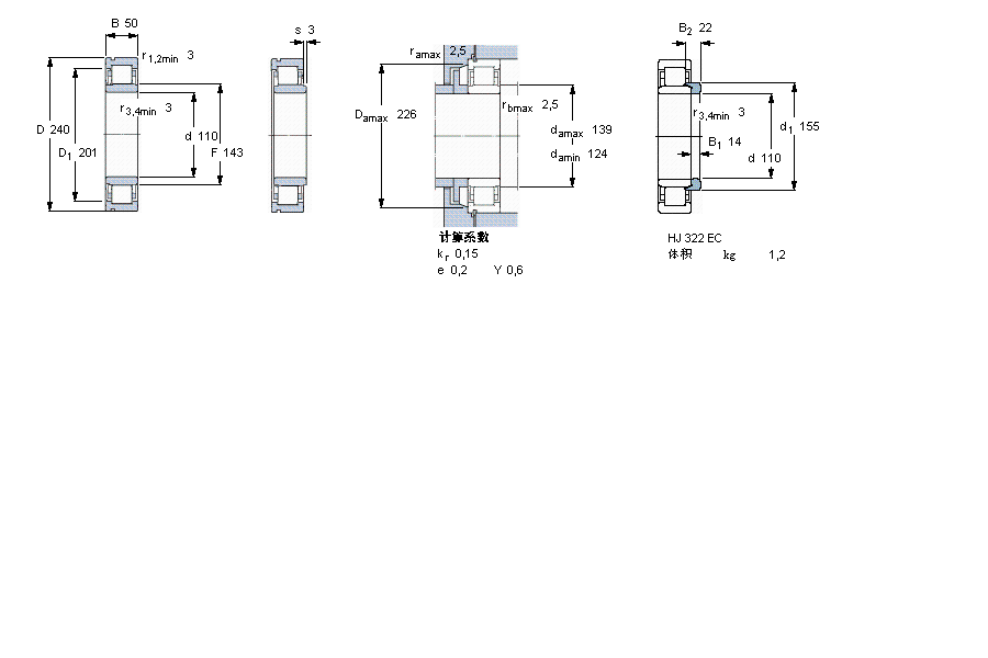 SKF NU322ECNML軸承 SKF NU322ECNML軸承