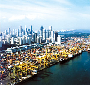 新加坡港航拍