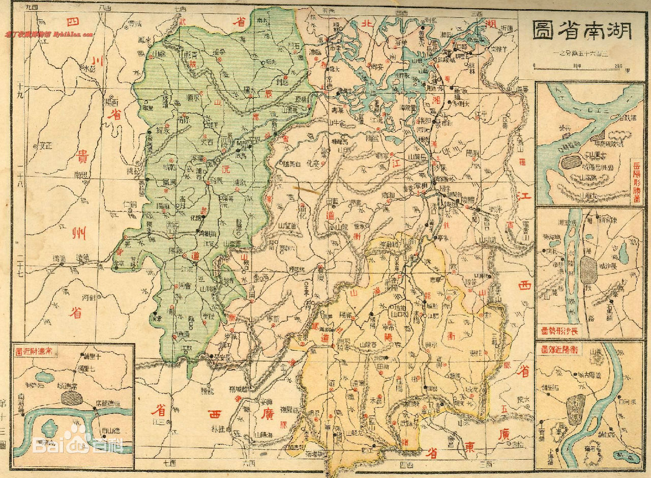 北洋政府時期的湖南地圖