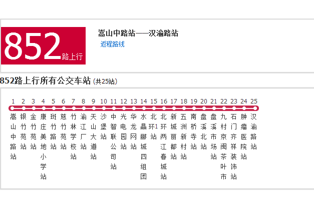 重慶公交852路 重慶公交852路