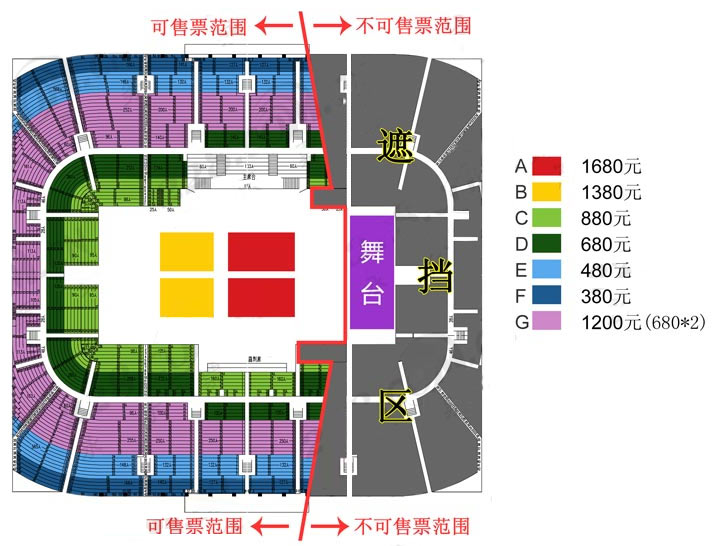 2010劉若英北京演唱會場館座點陣圖