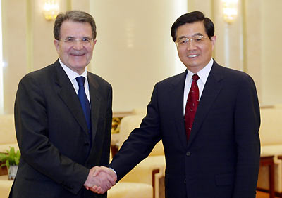 中國國家主席胡錦濤會見普羅迪