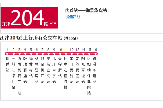 江津公交204路 江津公交204路