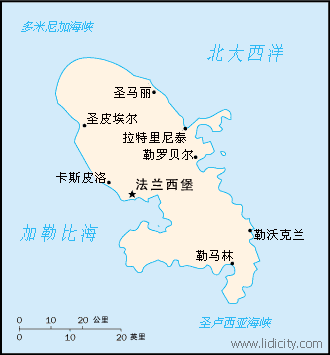 馬提尼克島地圖